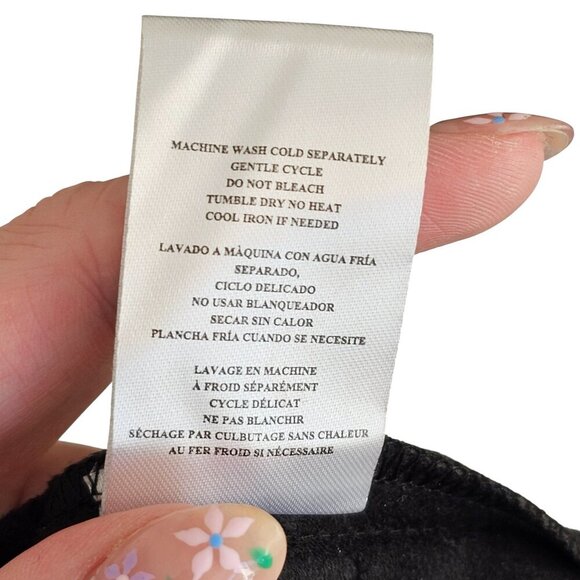 KUT From The Kloth Black Faux Leather Open Front Cardigan Sz M - Picture 8 of 9